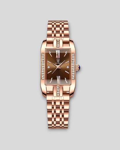POEDAGAR High Quality Diamond Rectangle Quartz Ladies Watches Stainless Steel