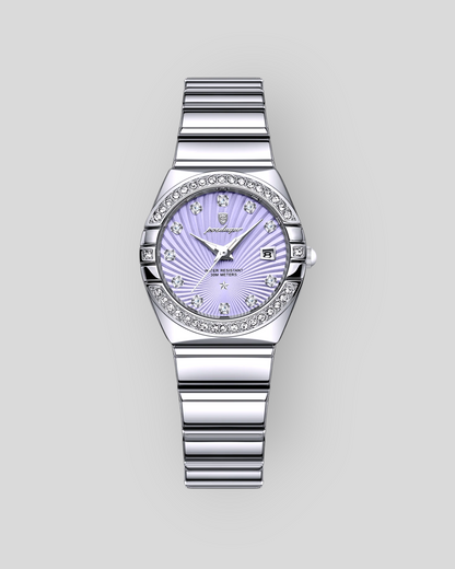 POEDAGAR Women's luxurious Diamond Watches, Stainless Steel