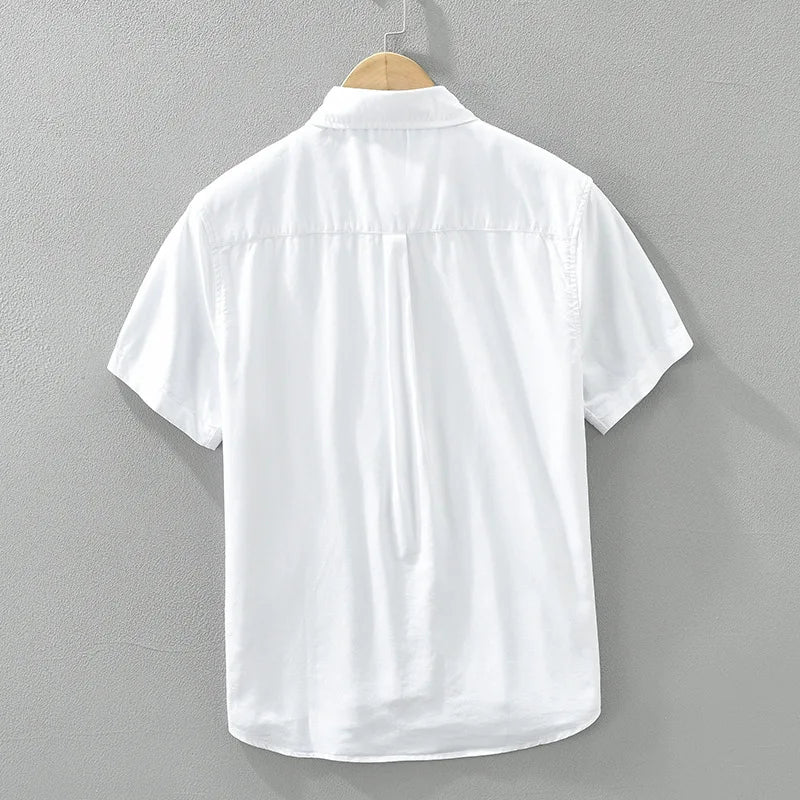 Pure Cotton Simple Casual Short Sleeve Shirt