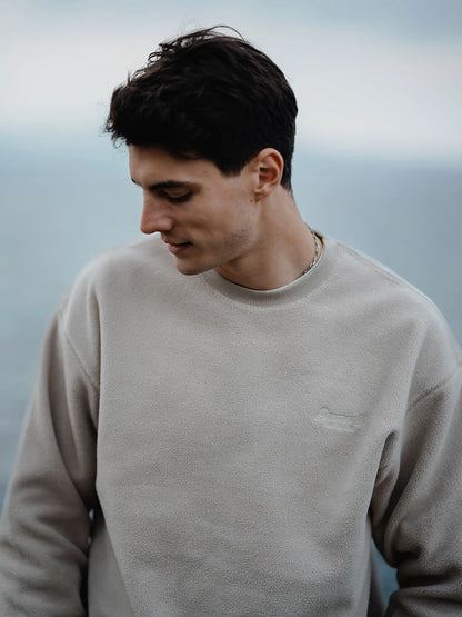 SIMWOOD 330g/sm Men's Navy Blue Polar Fleece Fabric Sweatshirts