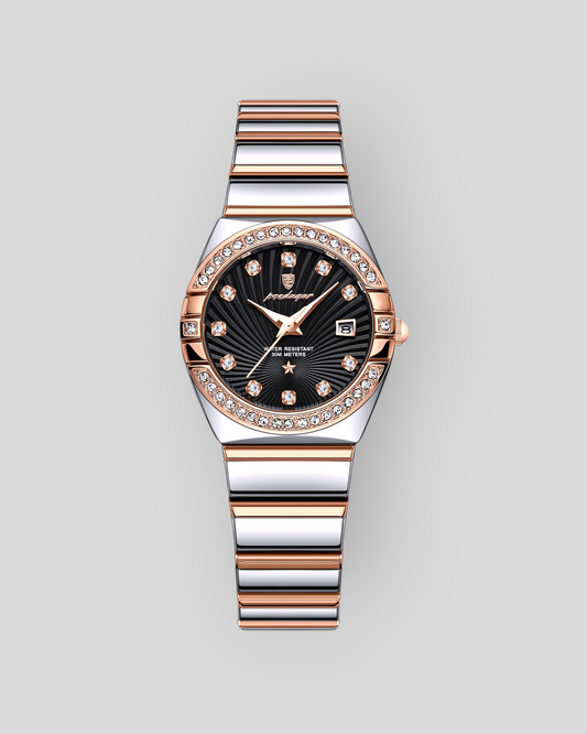 POEDAGAR Women's luxurious Diamond Watches, Stainless Steel