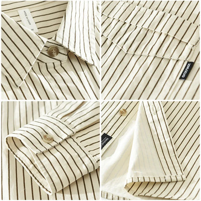100% Cotton Simple Striped Long Sleeve Shirt