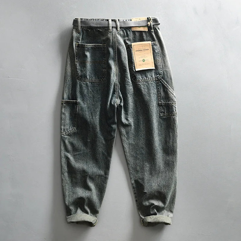 Vintage Tapered Straight Cargo Jeans