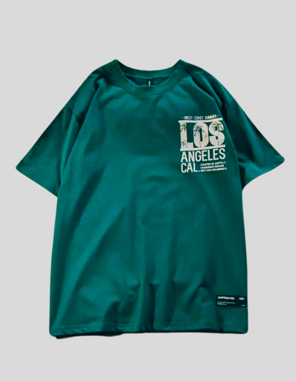 LOS retro Summer Short-Sleeved Women's Green T-Shirt