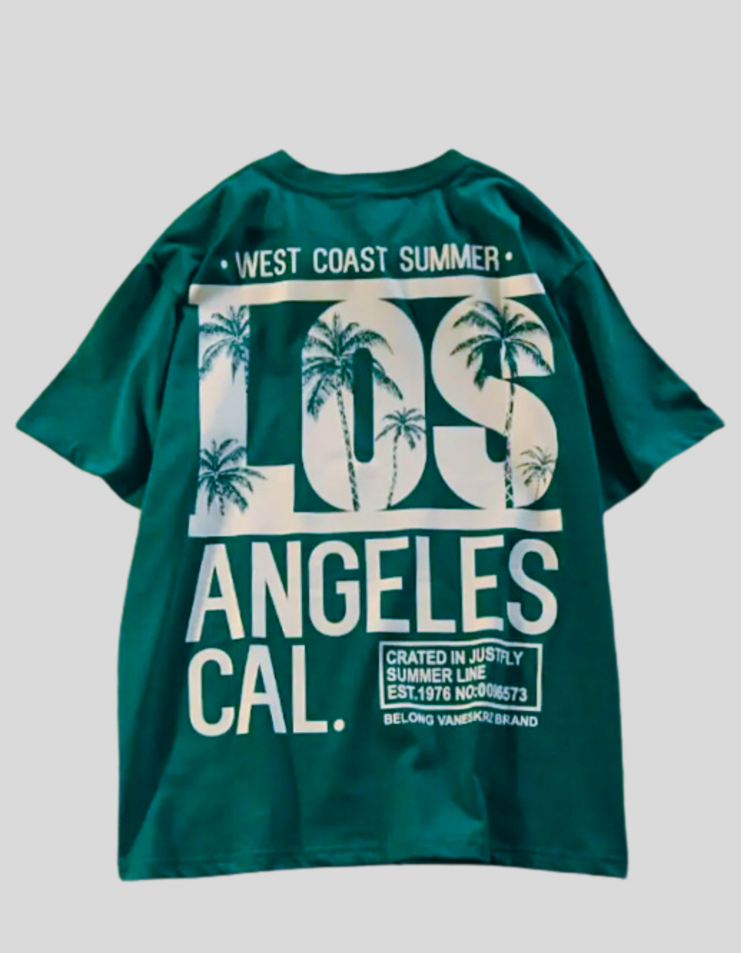 LOS retro Summer Short-Sleeved Women's Green T-Shirt
