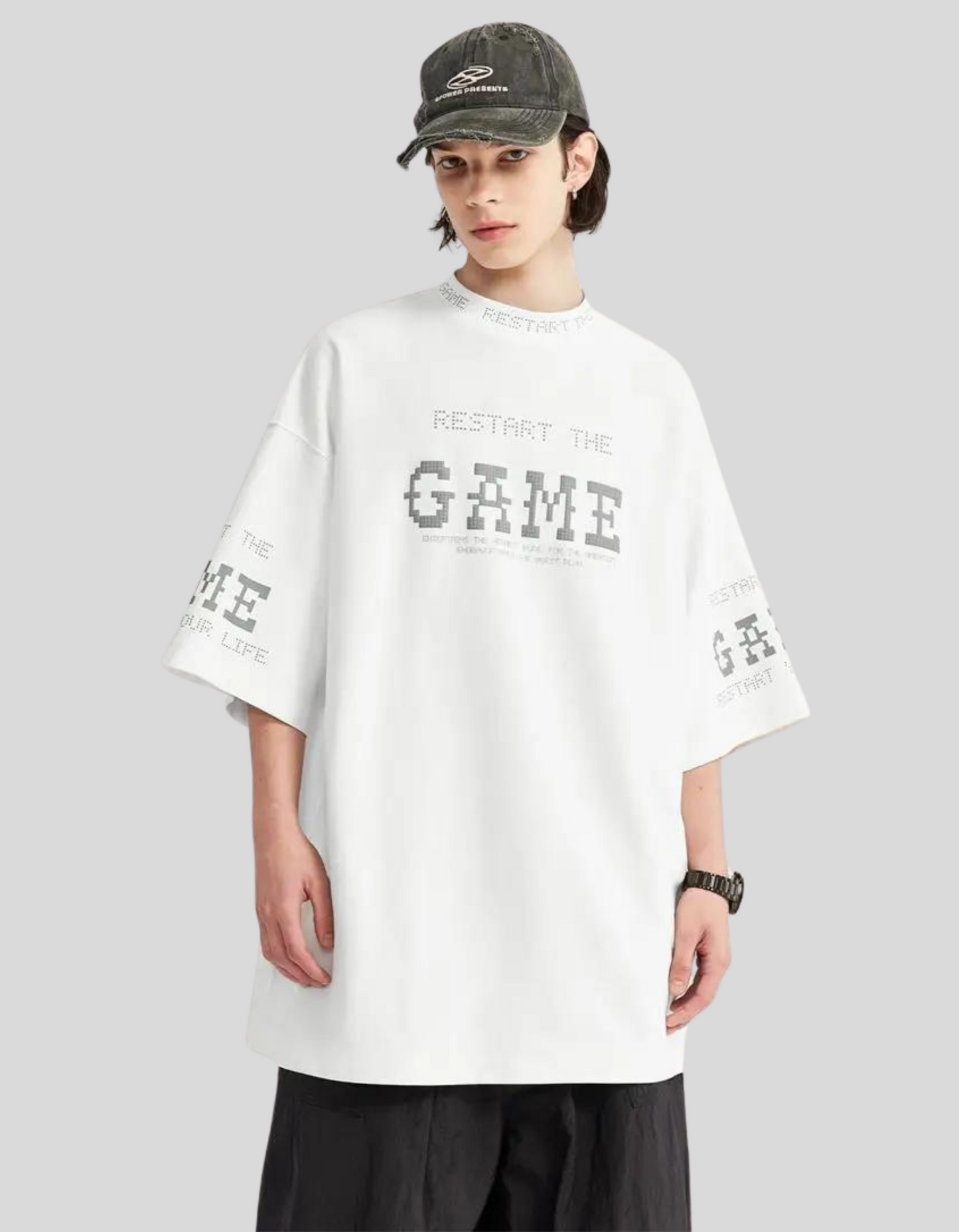 INFLATION Men's Puff Print Oversized T-shirts