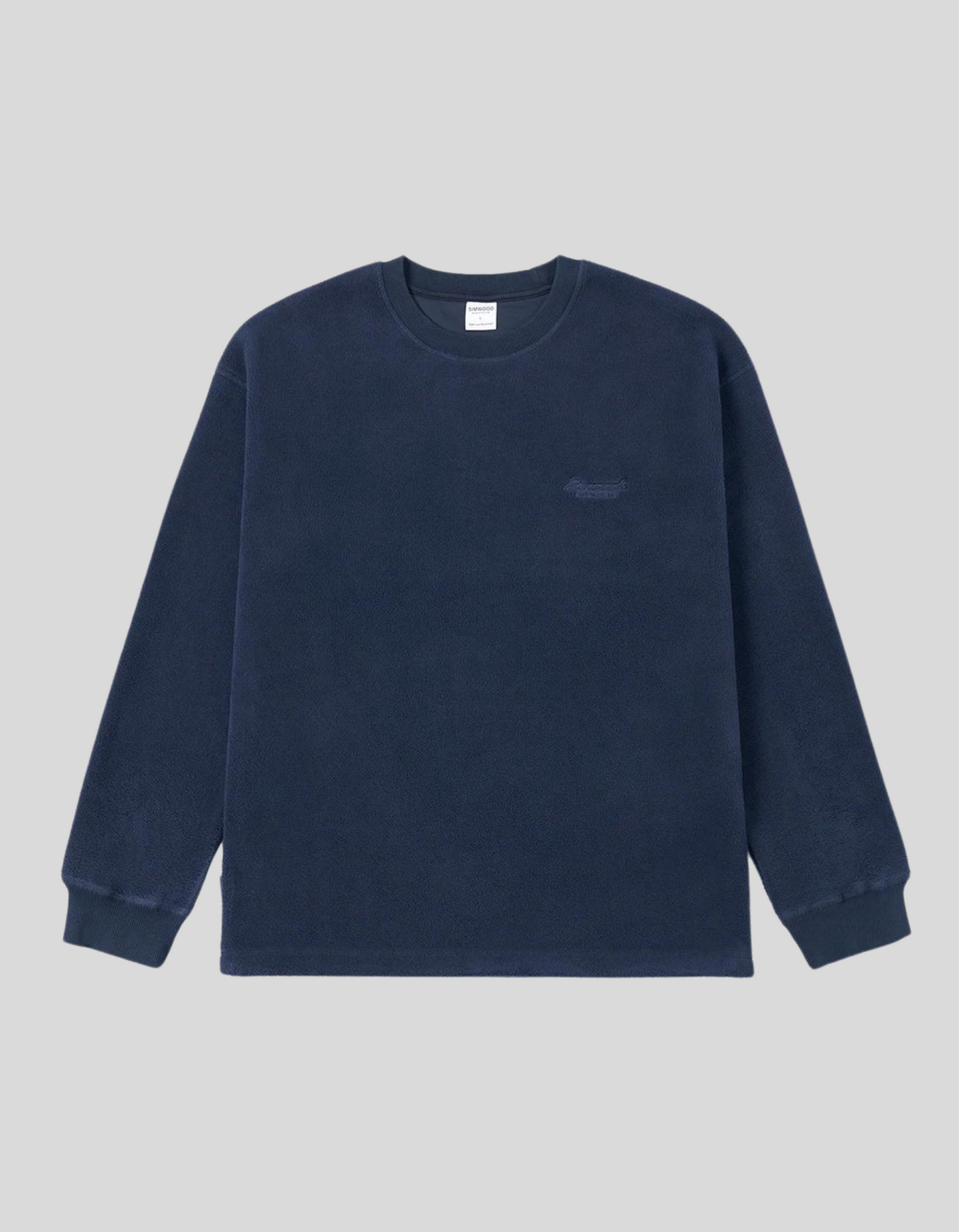 SIMWOOD 330g/sm Men's Navy Blue Polar Fleece Fabric Sweatshirts