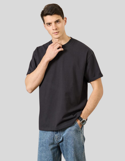 SIMWOOD Men's White Drop Sleeve 250g T-shirt 100% Cotton