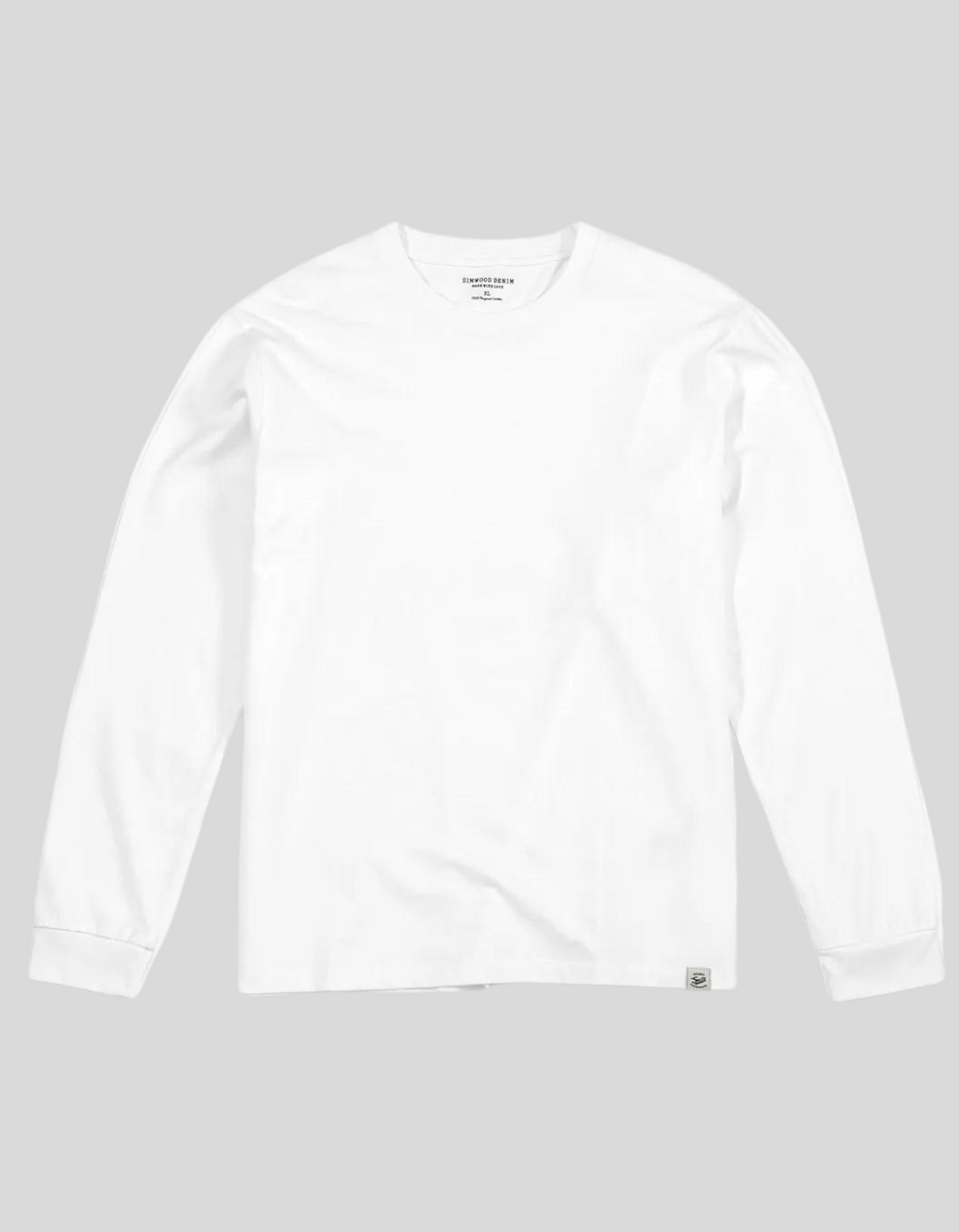 SIMWOOD Men's Long Sleeve White T Shirt 100% Cotton