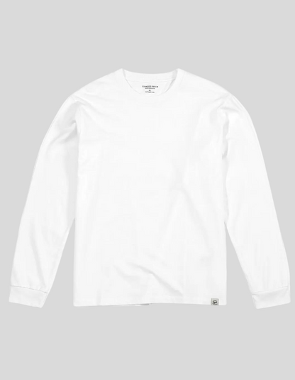 SIMWOOD Men's Long Sleeve White T Shirt 100% Cotton