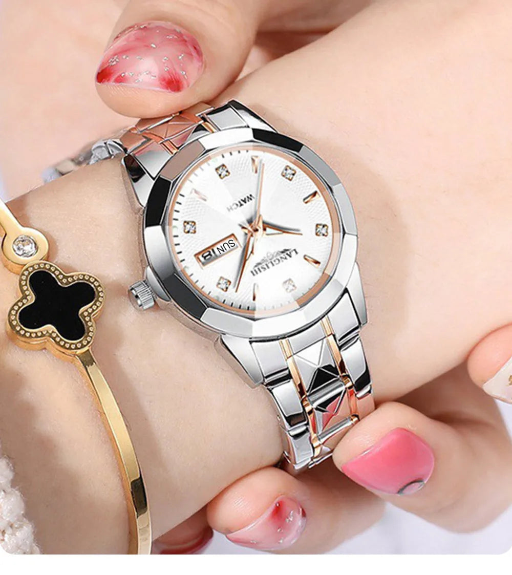 POEDAGAR Exquisite Minimalist Women's Automatic Rose Gold Watches