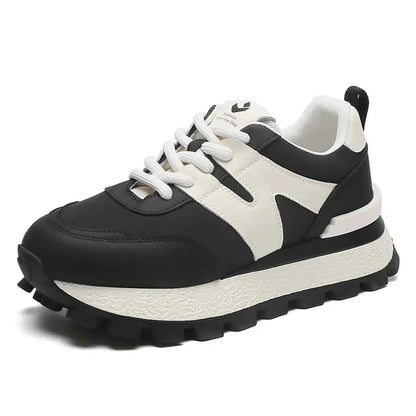 SOMILISS Women Sneakers Genuine Leather Lycra Cloth Patchwork Lace-Up Round Toe Ladies Casual Sneakers Designer Brand Shoes