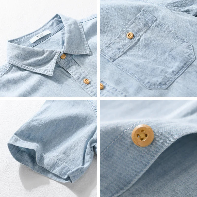 Denim Short Sleeve Fit Shirt