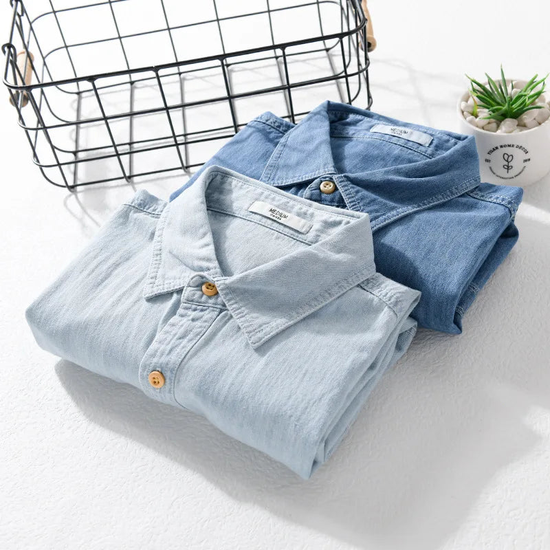 Denim Short Sleeve Fit Shirt