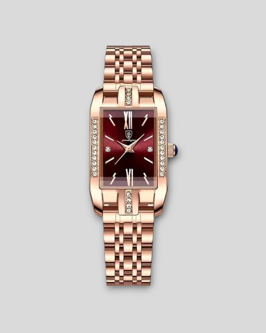 POEDAGAR High Quality Diamond Rectangle Quartz Ladies Watches Stainless Steel