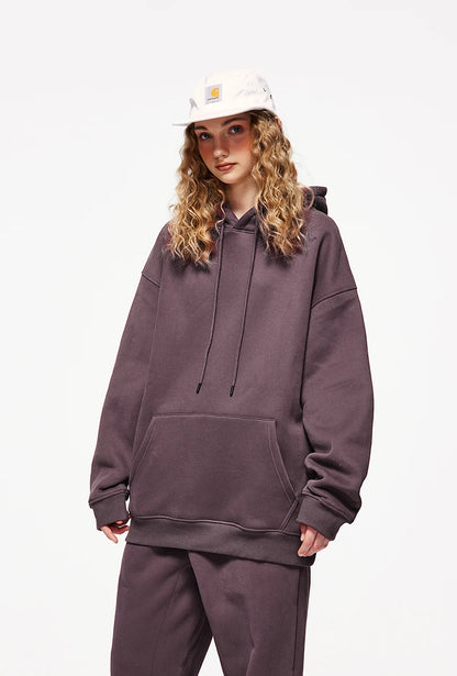 INFLATION 350gsm Thick Velvet Unisex Hoodies | Grey, Apricot, Purple
