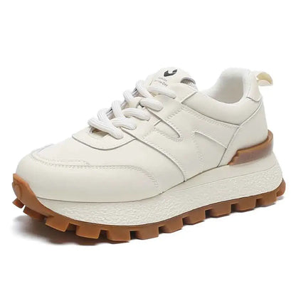 SOMILISS Women Sneakers Genuine Leather Lycra Cloth Patchwork Lace-Up Round Toe Ladies Casual Sneakers Designer Brand Shoes