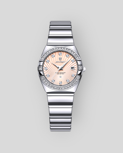 POEDAGAR Women's luxurious Diamond Watches, Stainless Steel