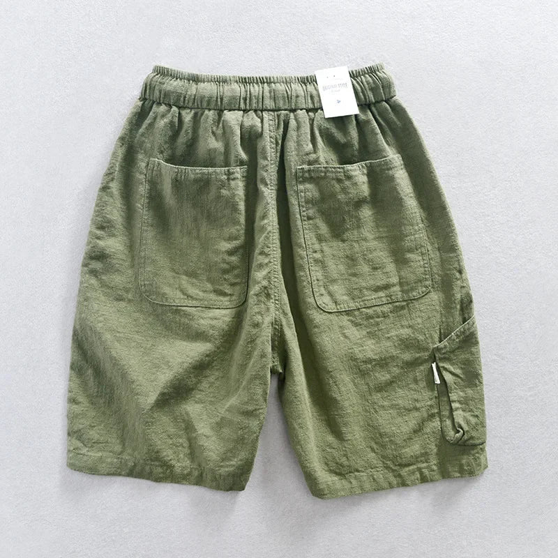 Men’s Cotton and Linen Cargo Shorts